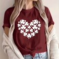 thumbnail image 4 of Camiseta de Manga Corta de Cuello Redondo Impresa de Primavera Superior de las Mujeres, Mezcla Ligera de Poliéster para Uso Diario Y de Fiesta Casual, 4 of 9