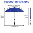 thumbnail image 6 of Dbuoem 2 Pcs 48 inch Beach Umbrella with Clamp,360-degree Adjustable,UPF50+ Large Umbrella for Beach Chair,Patio Chair,Wheelchair,Camping Chair,Golf Carts, 6 of 8