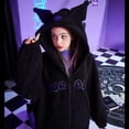 thumbnail image 2 of Cartoon Kuromi Hoodies Women Embroidery Clothes Sanrio Autumn Winter Thickened Warmth Coat Tops Casual Loose, 2 of 15