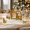 thumbnail image 6 of Nativity Scene Figurine Christmas Tabletop Ornament Iron Plastic Material for Home Office Cabinet Living Room Decor, 6 of 8