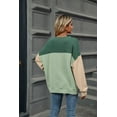 thumbnail image 3 of Women's Round Neck Contrast Color Mid-Length T-Shirt Long Sleeve, 3 of 3