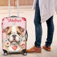 thumbnail image 4 of Happy Valentine's Day Bulldog holding flowers Travel Luggage Cover Dog Lover Gifts Idea Suitcase Dust Protective Decor - 3005, 4 of 5