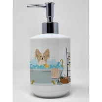 Sable White Papillon in Bathtub Ceramic Soap Dispenser
