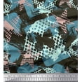 thumbnail image 1 of Soimoi Blue polyester Crepe Fabric Dot,Insect & Texture Decor Fabric Printed BTY 52 Inch Wide, 1 of 3