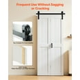 thumbnail image 2 of VEVOR Bifold Barn Door, 36" x 84", MDF Bi-Fold Sliding Closet Doors, Header Board and Hardware Kit Included, H-Frame Space-Saving Design, Panels Need to Assemble, Waterproof & Quiet, White, 2 of 9
