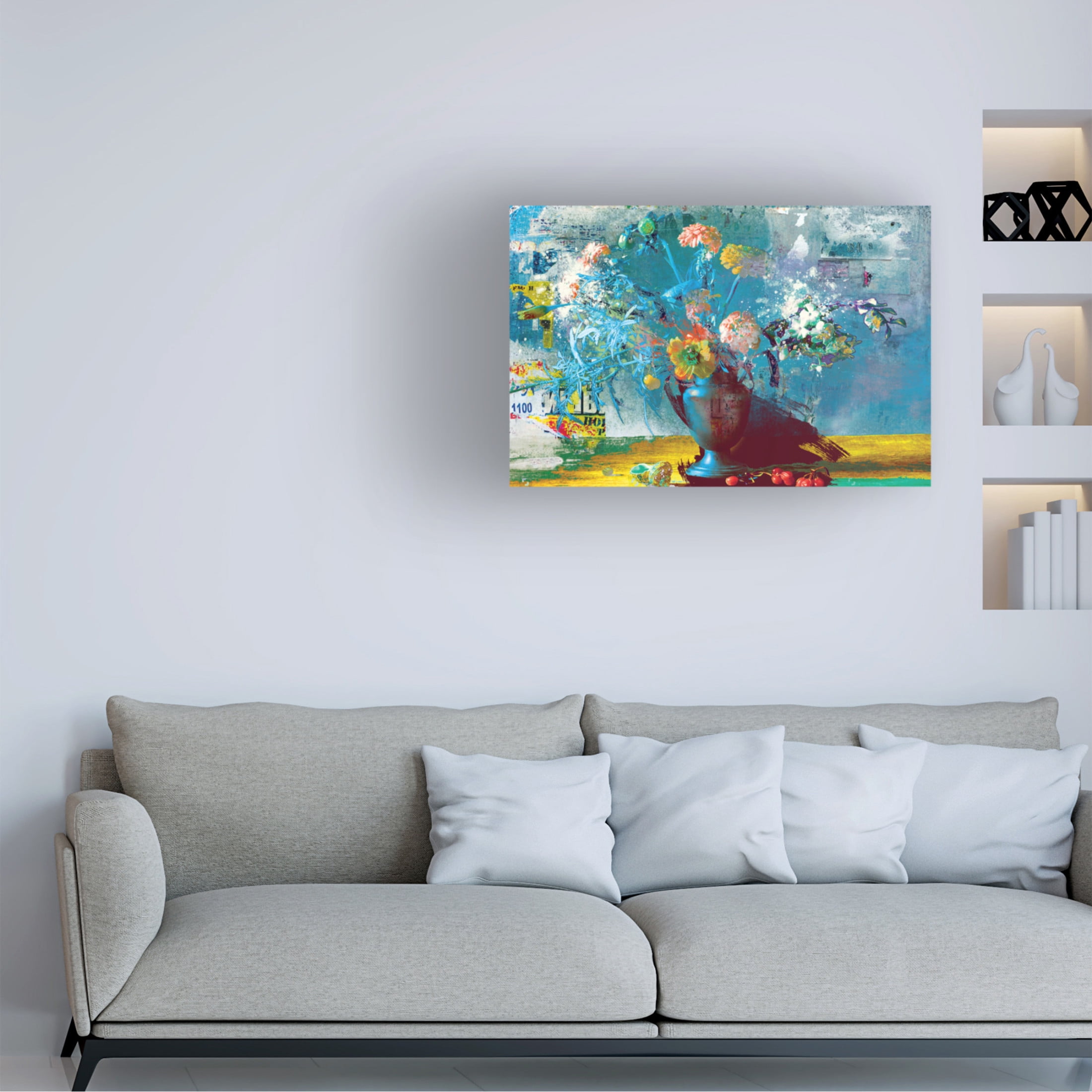 Canvas Wall Art - Porter Hastings 'Urban Bouquet 1' Wall Art for Living Room, Bedroom, or Office Décor by Trademark Fine Art - 47 x 30 Inches