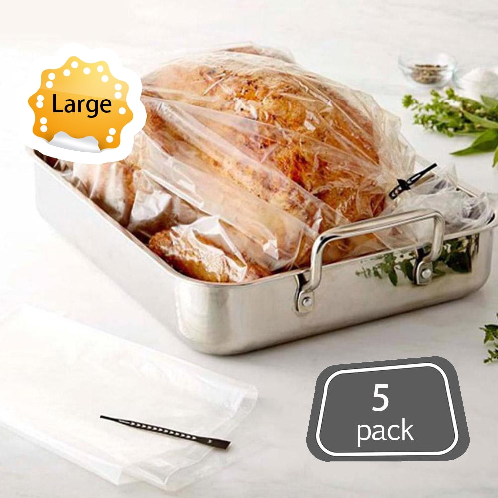 PanSaver Roasting Bag - Cooking Bags for Oven - Turkey Cooking Bag with  Ties - Helps Keep Food Moist - Durable Nylon Bag - Easy Cleanup - 19 x 23.5