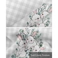 thumbnail image 6 of Easter Linen Curtain Valance for Bedroom/Bathroom/Kitchen/Office/Living/Dining Room Window,Farmhouse Gray Plaid Eucalyptus Leaves Bunny Bird Rod Pocket Topper Decorative Cafe Drapes Panel 42"x18", 6 of 6