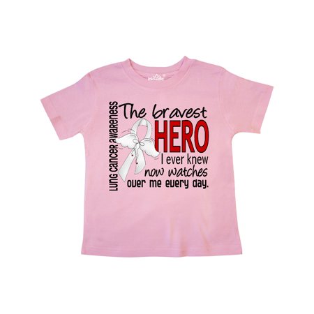 

Inktastic Lung Cancer Bravest Hero I Ever Knew 1 Gift Toddler Boy Girl T-Shirt