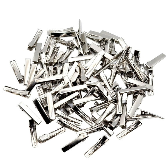 Paquete de 30/100 Pinzas de Pelo de Cocodrilo Planas de Una Sola Punta DIY Espacios en Blanco 32mm 100 Uds