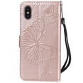 thumbnail image 3 of iPhone XS Max Wallet case, Allytech Pretty Retro Embossed Butterfly Flower Design PU Leather Book Style Wallet Flip Case Cover for Apple iPhone XS Max 6.5", Rosegold, 3 of 10