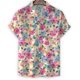 thumbnail image 3 of Nuevas camisetas de moda con estampado 3D de flores para mujer, camisetas casuales de verano de manga corta para hombre, ropa para hombre, camisetas de gran tamaño con solapa, 3 of 5