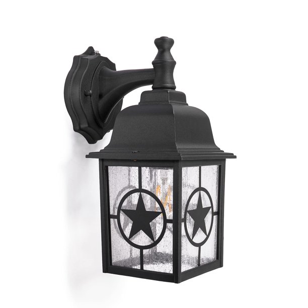 CORAMDEO Country Star Outdoor Dusk to Dawn Farmhouse Wall Light for Entry, Patio, E26 Standard