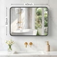 thumbnail image 2 of Gianna Anti-Fog Bathroom Wall Mirror – 32" x 40" Shatterproof Vanity Mirror with Rectangular Metal Frame, Black, 2 of 5