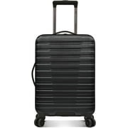 U.S. Traveler Boren Polycarbonate Hardside Rugged Travel Suitcase Luggage with 8 Spinner Wheels, Aluminum Handle, Black, Carry-on 22-Inch, USB Port