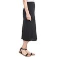 thumbnail image 3 of Hilary Radley Women's High Waist Pull-On Flare Midi Skirt (Black, L, 620453), 3 of 6