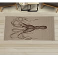 thumbnail image 1 of Octopus Decorative Rug, Monochrome Marine Animal Tentacles in Sketch Subaquatic Life Art, Quality Carpet for Bedroom Dorm and Living Room, 6 Sizes, Redwood Cocoa, by Ambesonne, 1 of 1