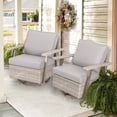 thumbnail image 5 of Auzfy 2 Pcs Outdoor Patio 360°Swivel Rocker Wicker Chairs for Balcony Porch, Grey, 5 of 6