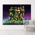 thumbnail image 4 of Telón de fondo Ninja con tema de dibujos animados, suministros para fiesta de cumpleaños, 5 x 3 pies, fondo de pancarta Ninja, telón de fondo de tortuga, telón de fondo para fotografía, decoracio, 4 of 5