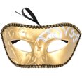 thumbnail image 1 of Miangastore Dance Party Performance Eye Mask Golden Plastic Half Face 1Pack, 1 of 8