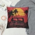 thumbnail image 2 of Orinice Sunset Palm Trees Graphic Decorative Cushion Throw Pillow Cover for Home Couch Living Room Bed Sofa - High-Quality Summer Short Plush 1PC 12x12in, 2 of 5