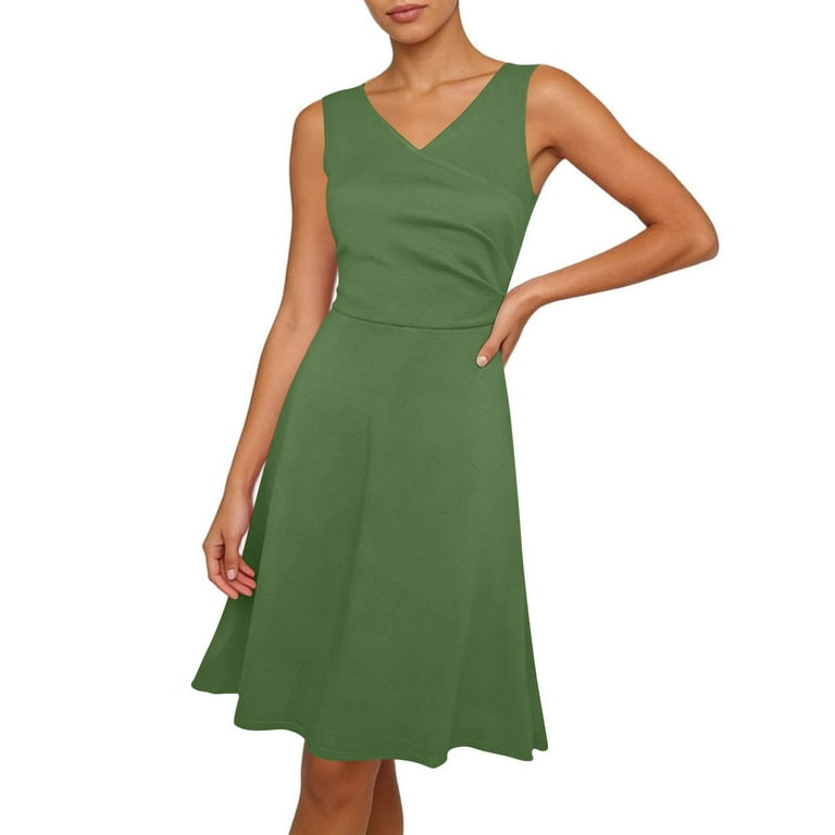 slim fit dress slacks Satin V-Neck dress, Fitted on waist A-Line Skirt with High Leg Slit &  Minimalism Style CD7475 main image 1