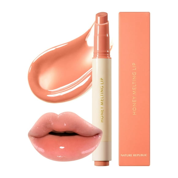 Nature Republic HONEY MELTING LIP (01 Abricot) Bâton à Lèvres Doux, Lèvres Coréennes, Brillant à Lèvres, Lèvres Éclatantes, Brillant, Baume à Lèvres, Ligneur pour les Lèvres à Lèvres, Brillant Gelée, Stylo à Lèvres, Gloss Teinté, Lèvres Translucides, Maquillage Coréen C36