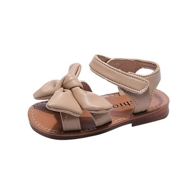 Otqutp Toddler Girls Comfortable Footwear Fashion Spring Summer Open Toe Solid Color Bowknot Sandals Children Casual Shoes for 1-7 Years