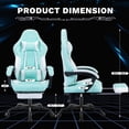 thumbnail image 3 of Racing Style Gaming Chair with Massage Lumbar Support and Footrest - Ergonomic Computer Chair Adjustable Headrest for Adults, Green, 3 of 8