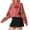 Pink, variant on Women's Christmas Bell Sequin Crewneck Sweatshirt Festive Cropped Pullover Tops with Sparkle Detailing, Holiday Party Sweat Shirt Beige