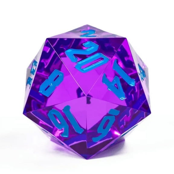 Dark Purple/Blue Titan 55mm Jumbo d20 | Dungeons and Dragons | Colossal Dice Set| DnD Dice | DnD Dice Set Polyhedral 5E DND