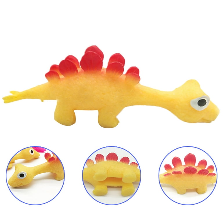 10PCS Slingshot Dinosaur Rubber Dinosaur Flick Dinosaur Flying Dinosaur  Flingers Stretchy Finger Slingshot Decompression Toys