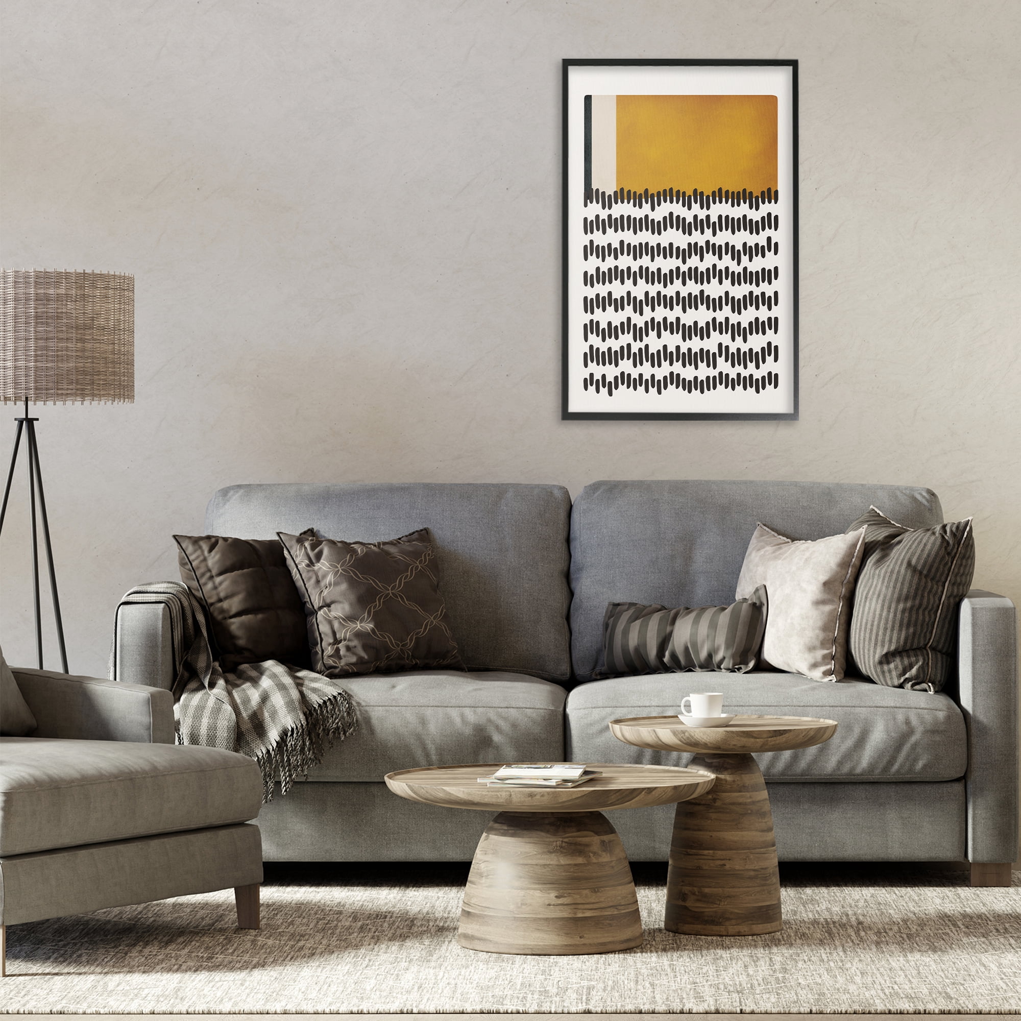 Stupell Industries Geometric Crosby Street Abstract Painting Black Framed Art Print Wall Art, 20 x 30