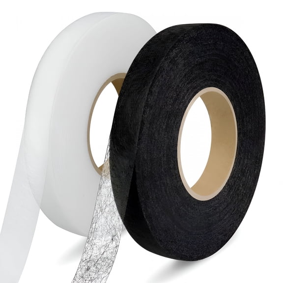 TUWAFE 140 Yards Iron on Hemming Tape,2 Rolls 0.59 inch Hem Tape No Sew,Iron on Tape for Hemming,Stitch Witchery Tape Sewing Tape,Fusible Tape Adhesive Wonder Web for Curtain,Pants,Clothes