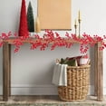 thumbnail image 6 of Christmas Berry Garland, Christmas Rattan Vine, 5.75 Feet Red Berry Wreath, Simulation Faux Berry Stems, for Holiday Mantel Decor, Christmas Tree Decoration, Festive Home Arrangement, Red, By FAJHHA, 6 of 9