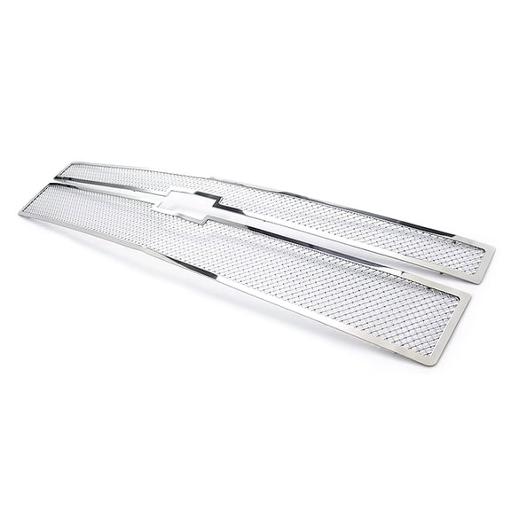 APS Compatible with Chevy Silverado 1500 2014-2015 Main Upper Stainless Steel Chrome Mesh Front Grill Grille Insert C75950T