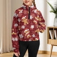 thumbnail image 7 of Chririnla Gingerbread Man Snowflake Kids Zipper Sweatshirt for Girls with Pocket Oversize Plus Size Comfy Loose Top Fall Clothes for Teens School Size 5-6, 7 of 7