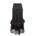 thumbnail image 4 of Idoravan Women's Basic Versatile Skirt Clearance Womens Vintage Retro Skirt Gothic Style Lace Drawstring Stitching Middle Skirt, 4 of 6