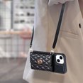 thumbnail image 4 of Nalacover Crossbody Wallet Case for iPhone 15 with Shoulder Strap Lanyard, Elegant Premium PU Leather Card Slots Cover with Metal Lock Button Silicone Shockproof Case, Black, 4 of 7