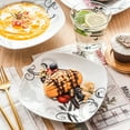 thumbnail image 4 of VEWEET, Series Zoey, 18-Piece Porcelain Dinnerware Set, Ivory White Black Decals Dinner Set, Service for 6, 4 of 7
