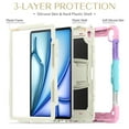 thumbnail image 4 of XYX For iPad Air 13 inch Case (2025 M3/2024 M2), 3in1 Heavy Duty Shockproof Tablet Case with Stand, Shoulder Strap, Rainbow Pink, 4 of 7
