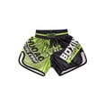 thumbnail image 3 of Zaldita Kids Boys Muay Thai Shorts Boxing Kickboxing Kick Martial Arts MMA Training Trunk Gym Workout Green&Black L/160, 3 of 7