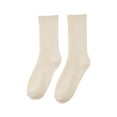 thumbnail image 4 of Luowei Winter Warm Sock, Brown Solid Color Sock, Women'sSolid Color 5 Pairs of Mid Calf Socks Autumn and Winter Wool Socks Long Socks College Soft Wool Socks Short Socks, One Size, 4 of 8