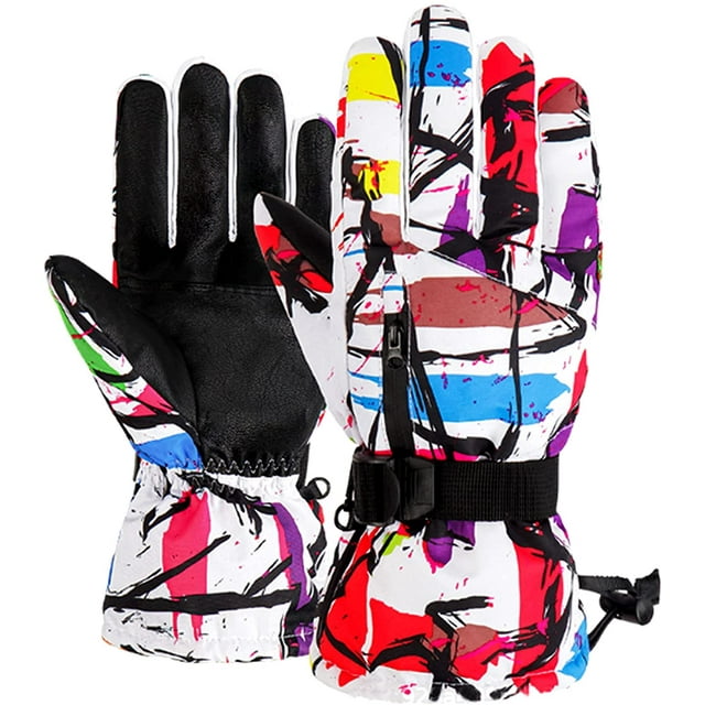 Gants de Ski Imperméables Coupe-Vent Écran Tactile Gants d'Hiver Chauds Antidérapants Gants de Planche à Neige Thermiques pour Temps Froid pour Ski Planche à Neige Randonnée Course