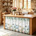 thumbnail image 5 of Coastal Fall Pumpkins Sink Skirt for Bathroom, Self-Adhesive Under Sink Curtain, Ocean Nautical Green Eucalyptus Leaves Hide Pipes & Storage Fabric Cabinet Skirt Cover for Kitchen Laundry 32"x55", 5 of 8