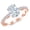 Rose Gold, variant on Houston Diamond District Pave Side Stone Oval Sparkling Wedding Bridal Ring