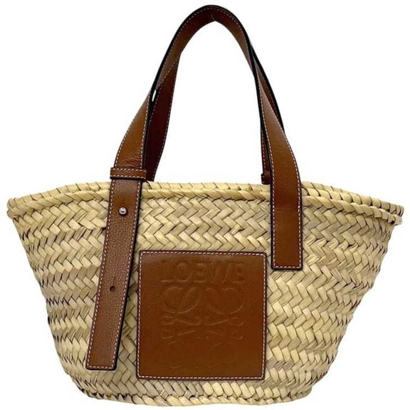 Pre-Owned Loewe Basket Bag, Small, f-24491, Beige/Brown, Anagram 327.02.S93, Raffia... (Good)