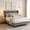 Gray, variant on Velvet Wingback Bed Frame – Upholstered Platform Bed with Headboard, 5” Under-Bed Storage, No Box Spring Needed, Easy Assembly, Wooden Slats
