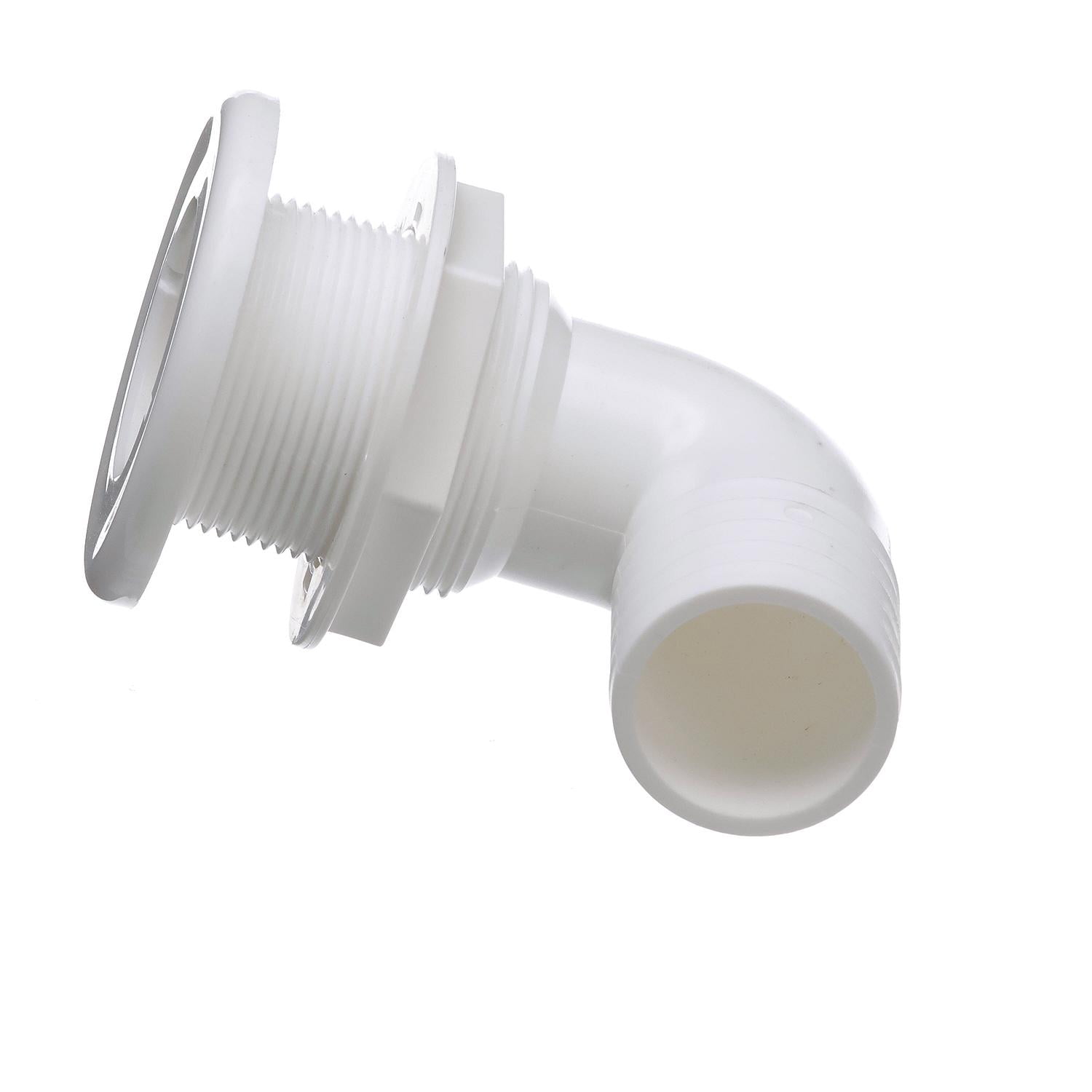 Seachoice 90 Degree Plastic Thru-Hull, 1 Nut Application, White