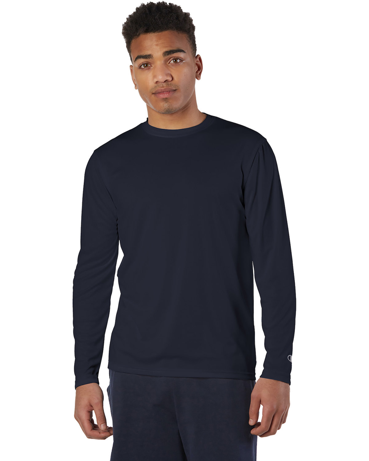 CW26 Hanes Adult Champion Long Sleeve Dry Performance T-Shirt Navy S